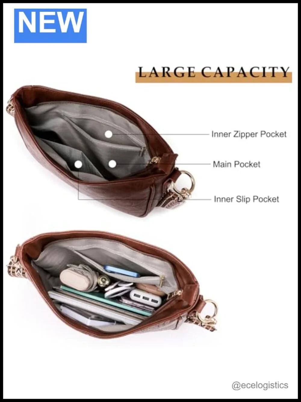 Women's PU Leather Hobo Crossbody Bag Lightweight Shoulder Purse